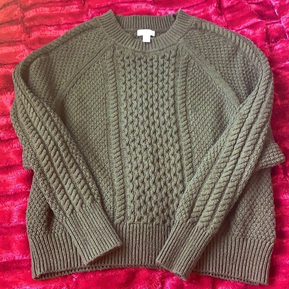 BP Nordstrom Chunky Cable Knit Cropped Sweater XXS